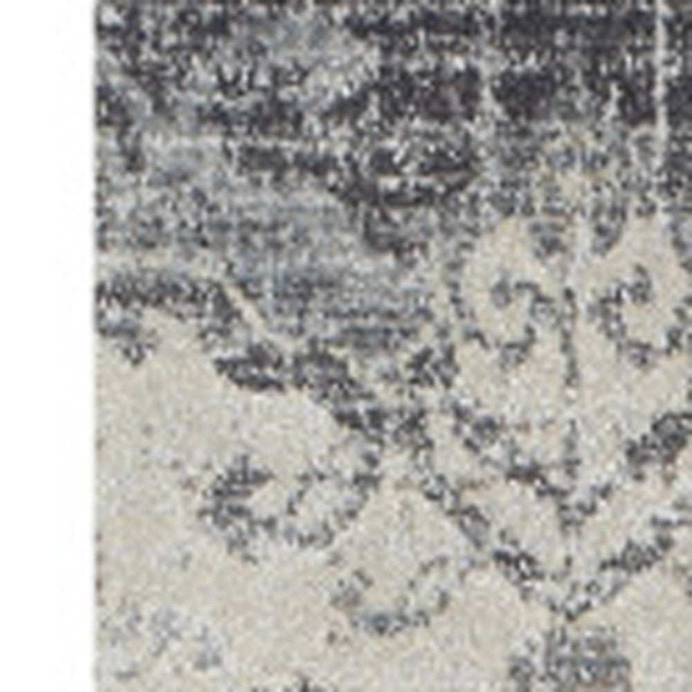 10' X 13' Gray and Ivory Oriental Area Rug - Homeroots - Flyclothing LLC