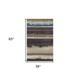3' X 5' Beige and Brown Abstract Area Rug - Homeroots - Flyclothing LLC