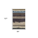 8' X 11' Beige and Brown Abstract Area Rug - Homeroots - Flyclothing LLC