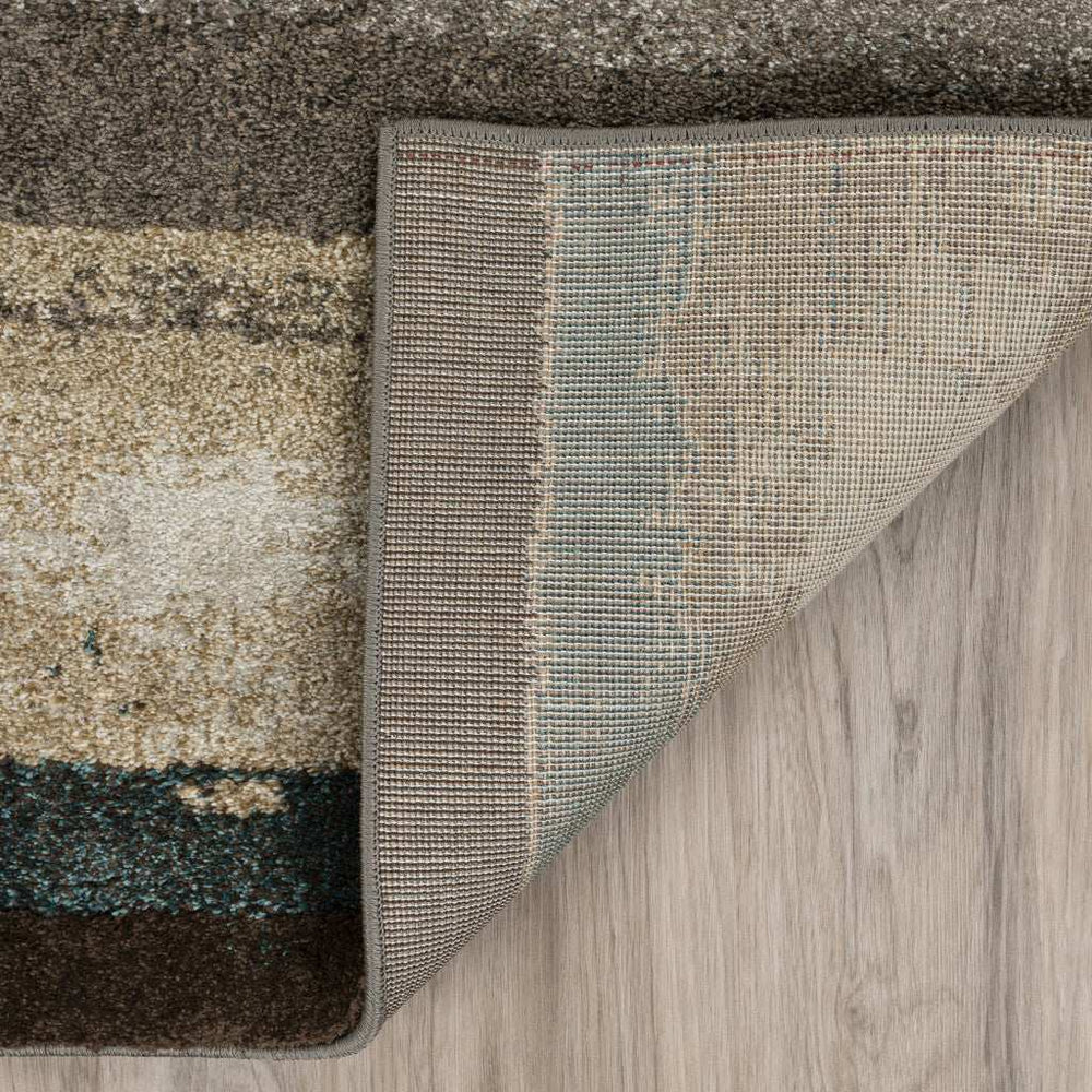 8' X 11' Beige and Brown Abstract Area Rug - Homeroots - Flyclothing LLC