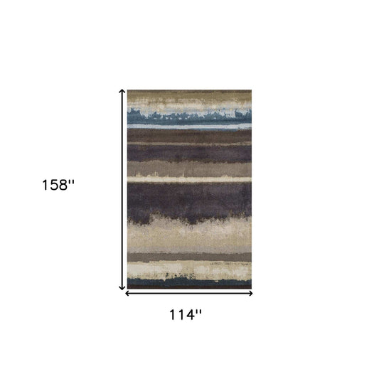 10' X 13' Beige and Brown Abstract Area Rug - Homeroots - Flyclothing LLC