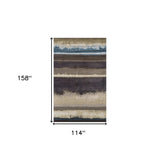 10' X 13' Beige and Brown Abstract Area Rug - Homeroots - Flyclothing LLC