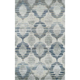 5' X 8' Blue and Ivory Geometric Area Rug - Homeroots - Flyclothing LLC
