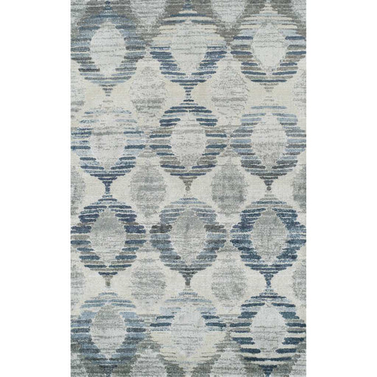 10' X 13' Blue and Ivory Geometric Area Rug - Homeroots - Flyclothing LLC