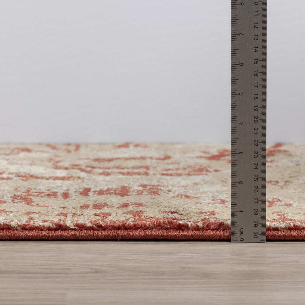 8' X 11' Red and Beige Oriental Area Rug - Homeroots - Flyclothing LLC
