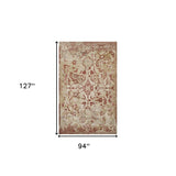 8' X 11' Red and Beige Oriental Area Rug - Homeroots - Flyclothing LLC