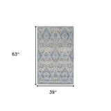 3' X 5' Blue Oriental Area Rug - Homeroots - Flyclothing LLC