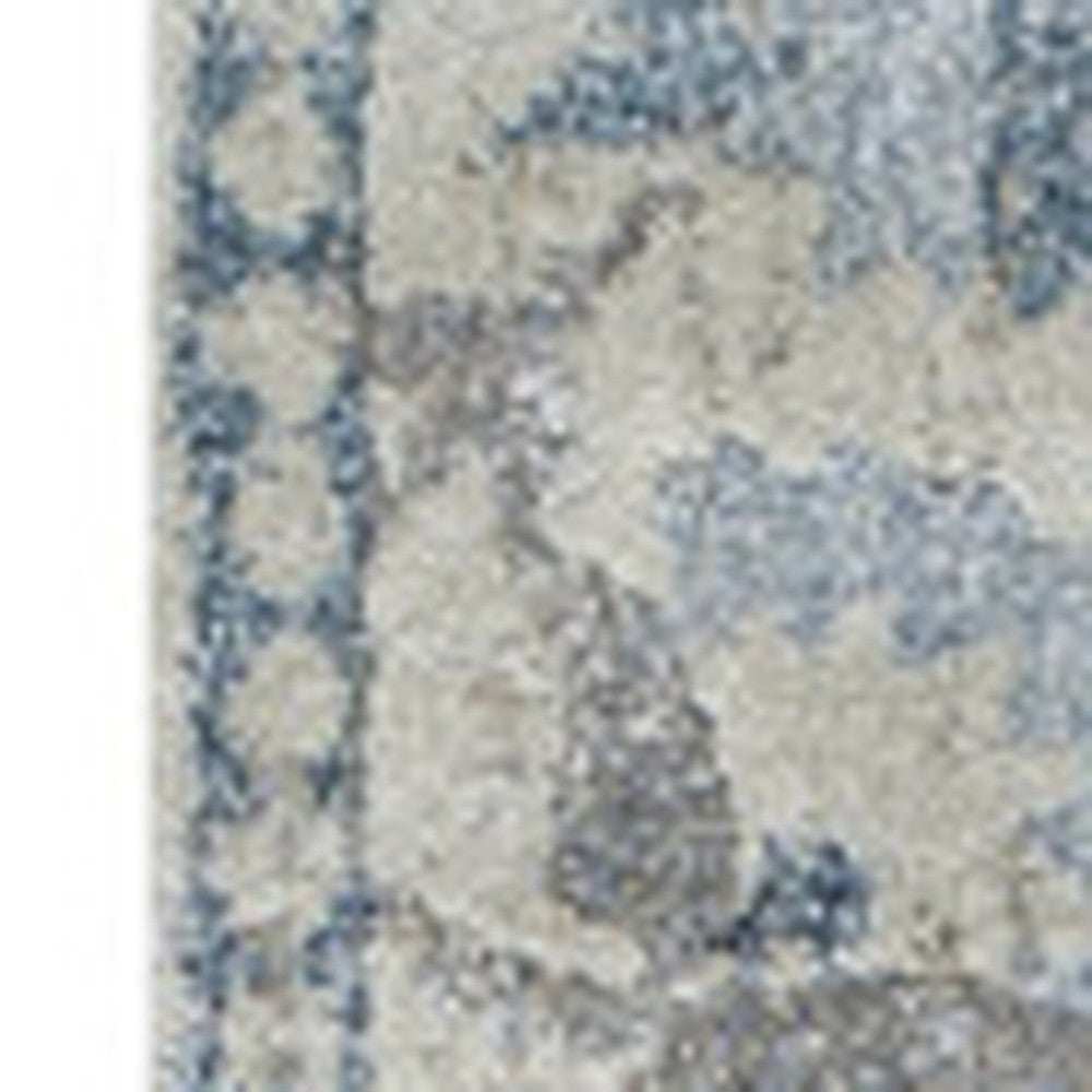 10' X 13' Blue Oriental Distressed Area Rug - Homeroots - Flyclothing LLC