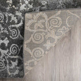 8' X 11' Gray and Ivory Oriental Distressed Area Rug - Homeroots - Flyclothing LLC