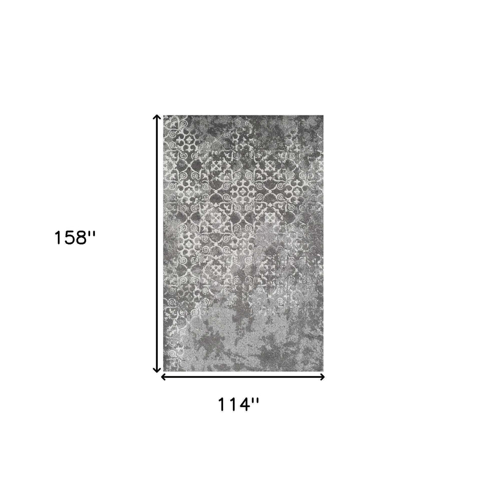 10' X 13' Gray and Ivory Oriental Distressed Area Rug - Homeroots - Flyclothing LLC