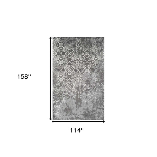 10' X 13' Gray and Ivory Oriental Distressed Area Rug - Homeroots - Flyclothing LLC