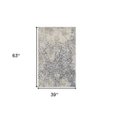 3' X 5' Blue and Ivory Oriental Distressed Area Rug - Homeroots - Flyclothing LLC