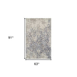 5' X 8' Blue and Ivory Oriental Distressed Area Rug - Homeroots - Flyclothing LLC