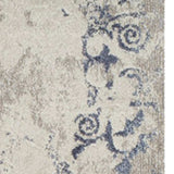 5' X 8' Blue and Ivory Oriental Distressed Area Rug - Homeroots - Flyclothing LLC
