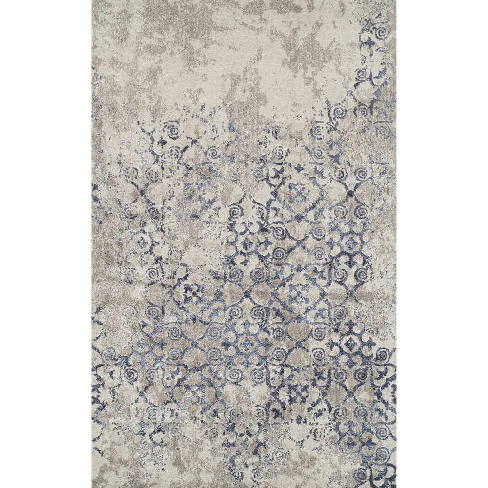5' X 8' Blue and Ivory Oriental Distressed Area Rug - Homeroots - Flyclothing LLC