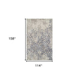 10' X 13' Blue and Ivory Oriental Distressed Area Rug - Homeroots - Flyclothing LLC