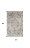 3' X 5' Ivory Oriental Distressed Area Rug - Homeroots - Flyclothing LLC