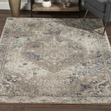 5' X 8' Ivory Oriental Distressed Area Rug - Homeroots - Flyclothing LLC