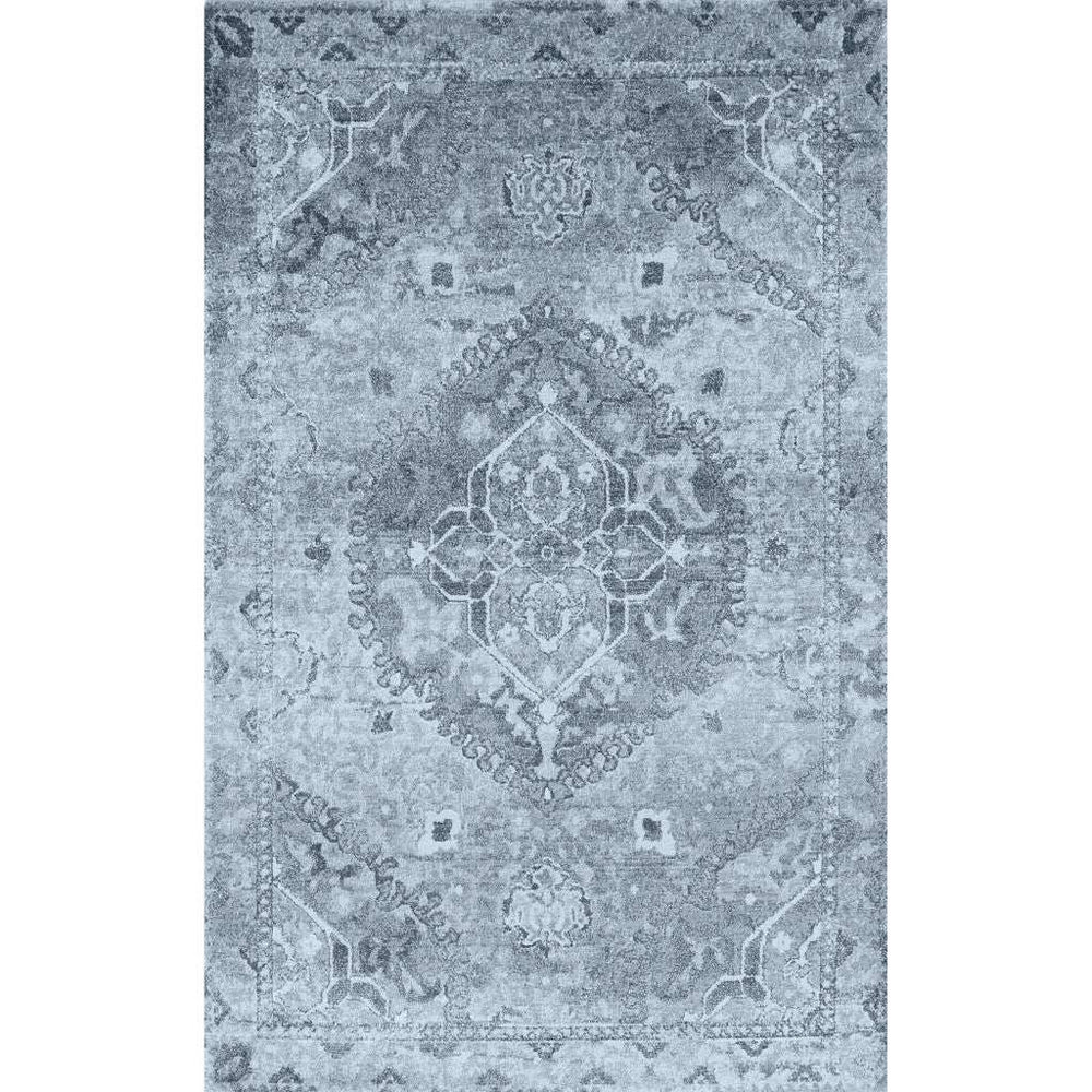 3' X 5' Blue and Ivory Oriental Distressed Area Rug - Homeroots - Flyclothing LLC