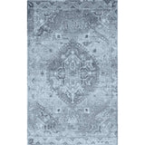 5' X 8' Blue and Ivory Oriental Distressed Area Rug - Homeroots - Flyclothing LLC