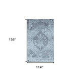 10' X 13' Blue and Ivory Oriental Area Rug - Homeroots - Flyclothing LLC