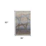 3' X 5' Brown and Beige Abstract Area Rug - Homeroots - Flyclothing LLC