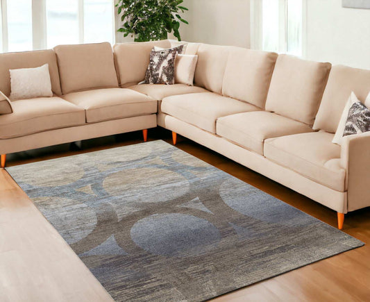 8' X 11' Brown and Beige Abstract Area Rug - Homeroots - Flyclothing LLC