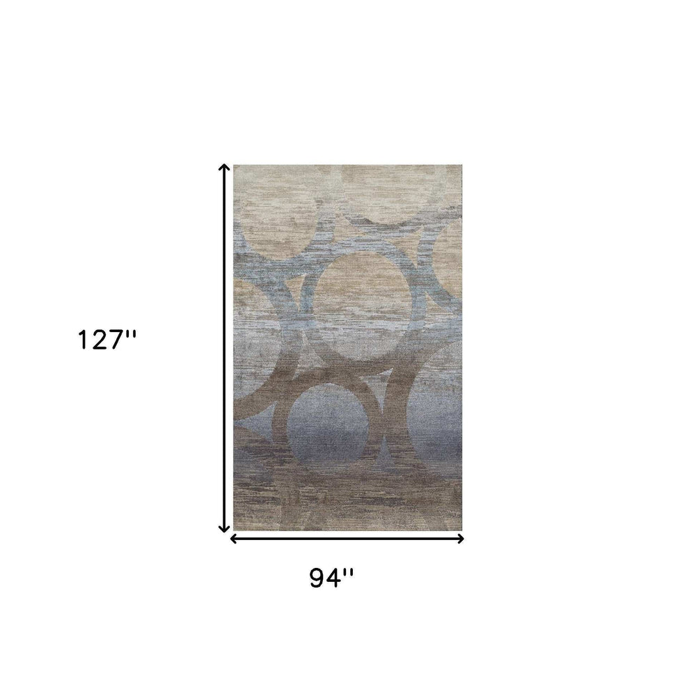8' X 11' Brown and Beige Abstract Area Rug - Homeroots - Flyclothing LLC