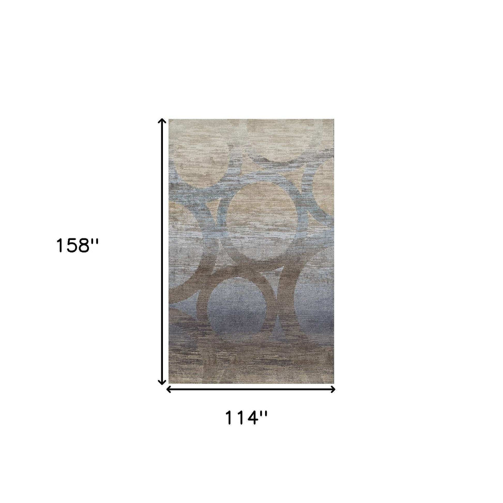 10' X 13' Brown and Beige Abstract Area Rug - Homeroots - Flyclothing LLC