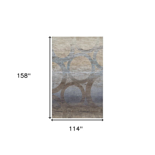 10' X 13' Brown and Beige Abstract Area Rug - Homeroots - Flyclothing LLC