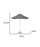 8' Charcoal Polyester Square Market Patio Umbrella - Homeroots - Flyclothing LLC