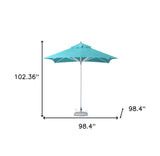 8' Aqua Polyester Square Market Patio Umbrella - Homeroots - Flyclothing LLC