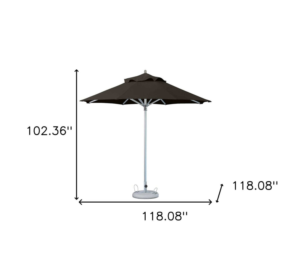 10' Black Polyester Round Market Patio Umbrella - Homeroots - Flyclothing LLC