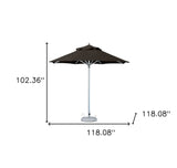 10' Black Polyester Round Market Patio Umbrella - Homeroots - Flyclothing LLC