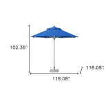 10' Blue Polyester Round Market Patio Umbrella - Homeroots - Flyclothing LLC