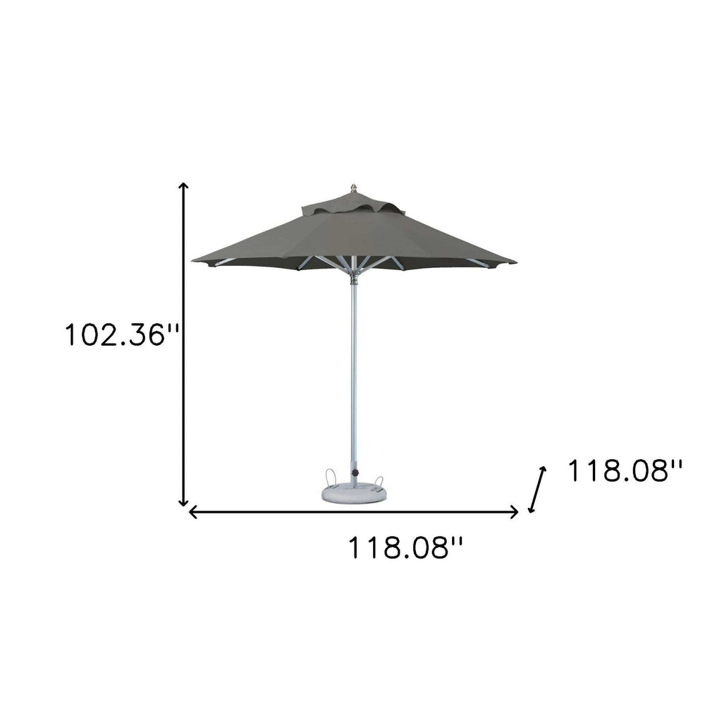 10' Charcoal Polyester Round Market Patio Umbrella - Homeroots - Flyclothing LLC