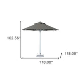 10' Charcoal Polyester Round Market Patio Umbrella - Homeroots - Flyclothing LLC