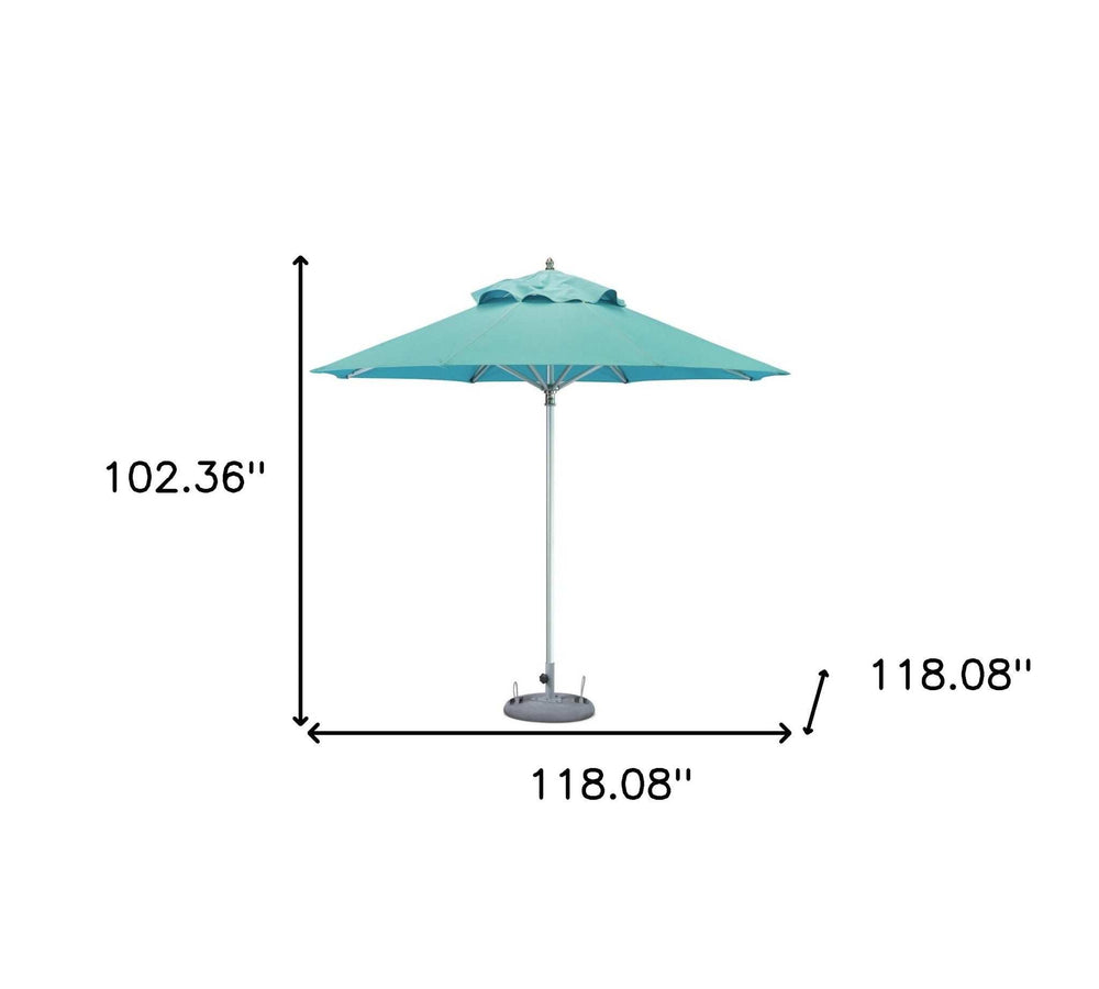 10' Aqua Polyester Round Market Patio Umbrella - Homeroots - Flyclothing LLC