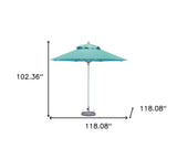 10' Aqua Polyester Round Market Patio Umbrella - Homeroots - Flyclothing LLC