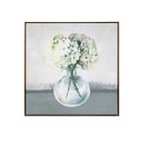 Hydrangea in Vase Gold Floater Frame p-Oxybis(benzenesulfonyl hydrazide) Wall Art - Homeroots - Flyclothing LLC