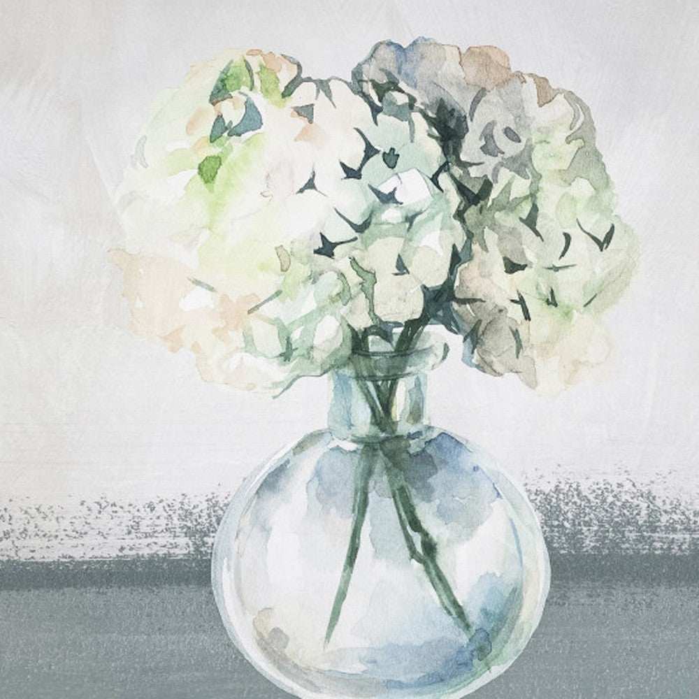 Hydrangea in Vase Gold Floater Frame p-Oxybis(benzenesulfonyl hydrazide) Wall Art - Homeroots - Flyclothing LLC