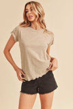 Aemi + Co Lettuce Edge Round Neck Short Sleeve T-Shirt - Trendsi - Flyclothing LLC