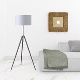 64" Chrome Adjustable Tripod Floor Lamp With White Shade - Homeroots - Flyclothing LLC