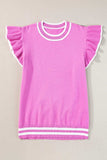 Ruffled Round Neck Cap Sleeve Knit Top - Trendsi - Flyclothing LLC