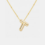 Gold-Plated Letter Pendant Necklace - Trendsi - Flyclothing LLC