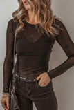 V-Neck Cami and Round Neck Long Sleeve Bodysuit Set - Trendsi - Flyclothing LLC
