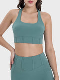 Square Neck Wide Strap Active Tank - Trendsi - Flyclothing LLC