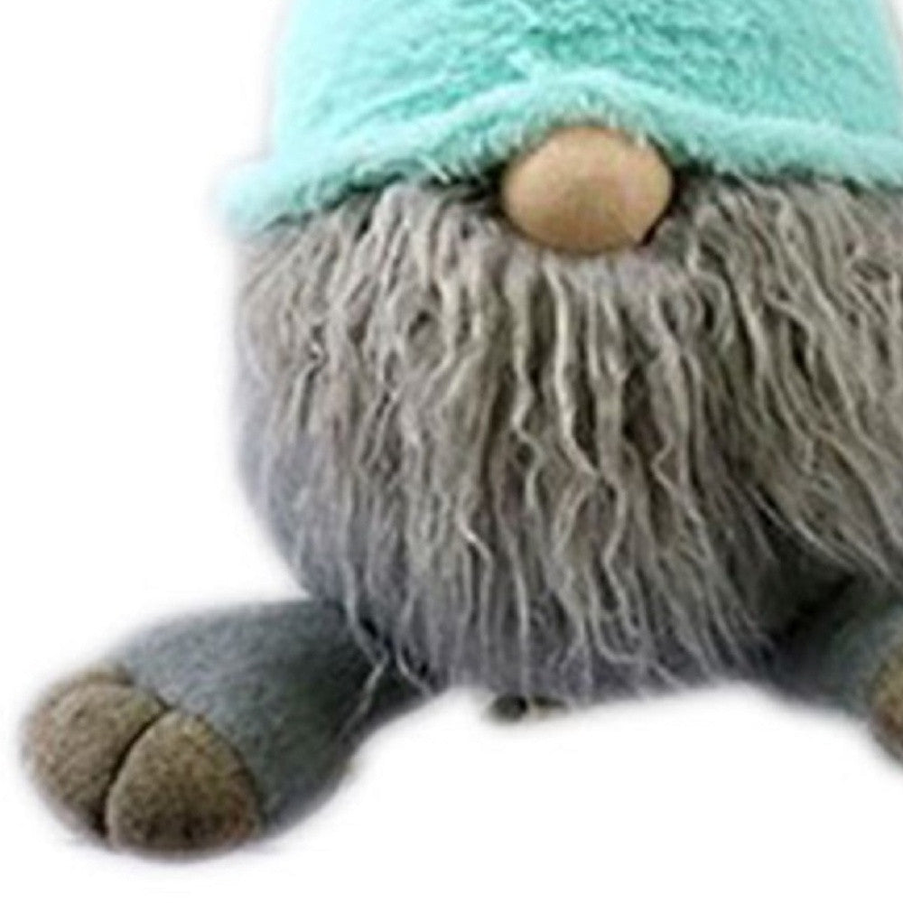 19" Blue and Gray Fabric Bunny Ears Standing Gnome - Homeroots - Flyclothing LLC