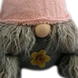 19" Gray and Pink Fabric Bunny Ears Standing Gnome - Homeroots - Flyclothing LLC