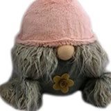 19" Gray and Pink Fabric Bunny Ears Standing Gnome - Homeroots - Flyclothing LLC